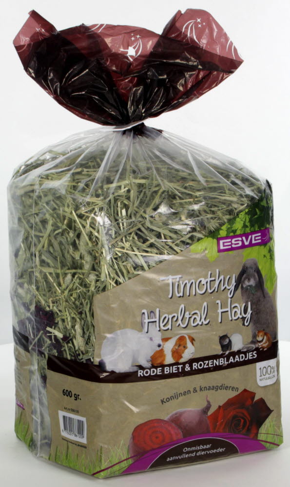 Timothy Hay Rode Biet & Rozenblaadjes 600gr