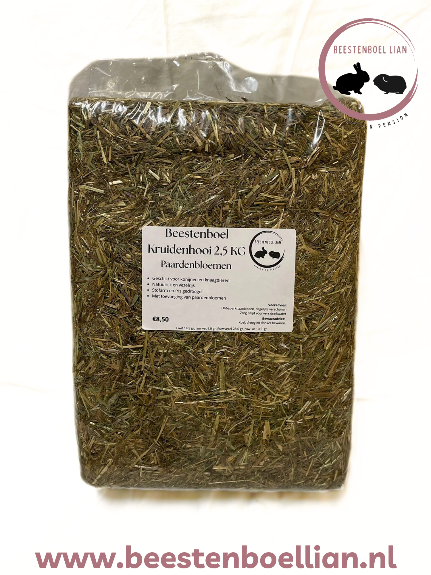 Beestenboel kruidenhooi 2,5 kg - Paardenbloemen  (3+1!)