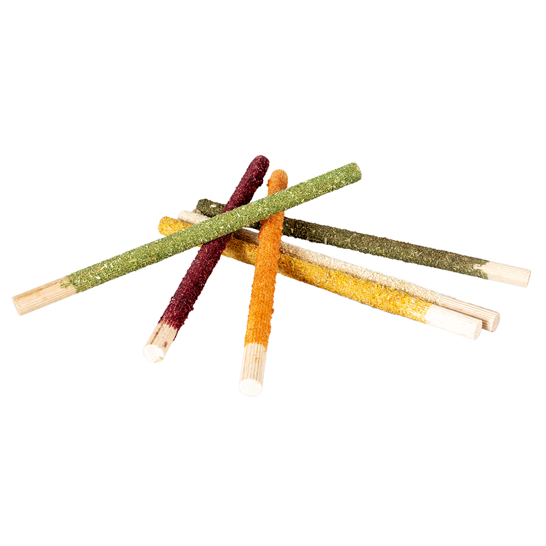 Houten knabbelsticks groenten & bloemen